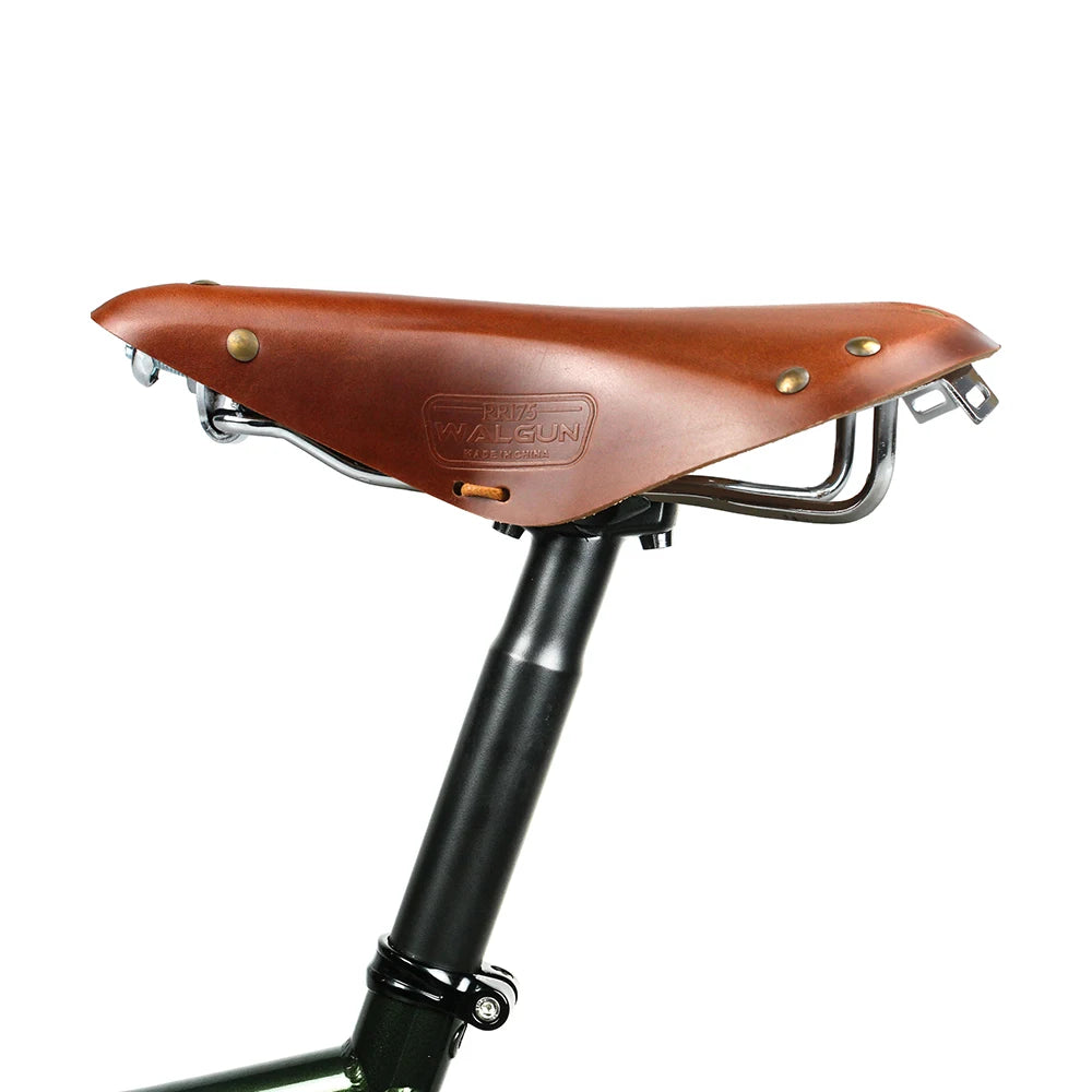 WALGUN RR175 Retro bike saddle soft leather bicycle saddle women men for vintage handmade city commuter electric e-bikes parts