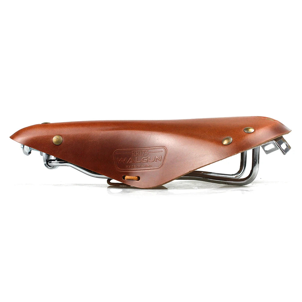 WALGUN RR175 Retro bike saddle soft leather bicycle saddle women men for vintage handmade city commuter electric e-bikes parts