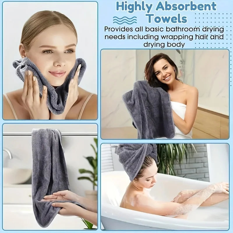 6/8/10 Pcs Coral Fleece Hand Towel Set , Soft Absorbent Skin-Friendly  Face Towels, Ideal for Home Bathroom Gym Hotel Spa Use