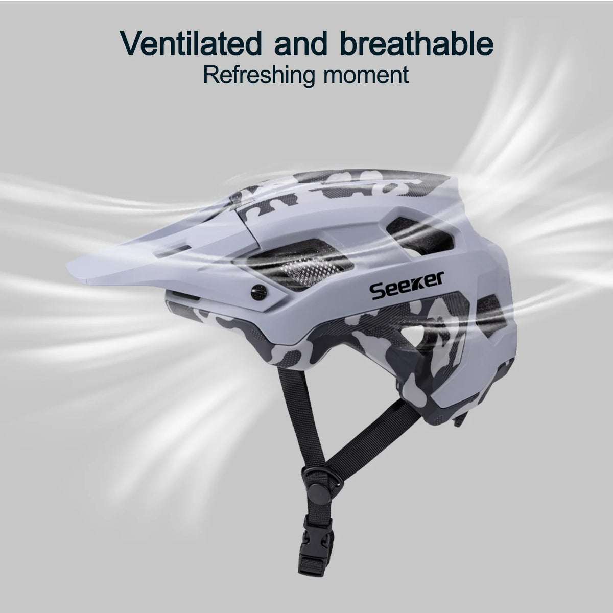 Seeker camouflage mountain bike helmet lightweight breathable road bike riding helmet bicycle outdoor riding protective equipmen