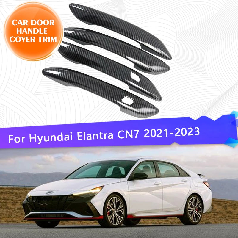 Car Outer Door Handle Cover Trim For Hyundai Elantra Avante CN7 2021 2022 2023 2024 Covers Decoration Exterior Parts Accessories
