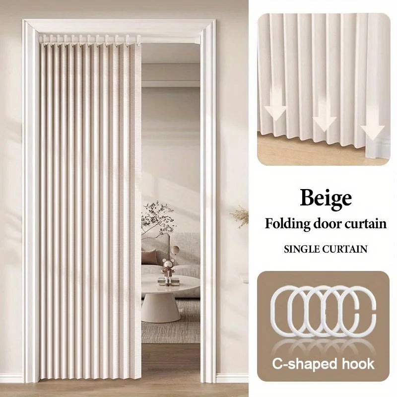 Room Divider Curtain for Kitchen and Balcony, Folding Privacy Panel with Soft Drape and Modern Home Style