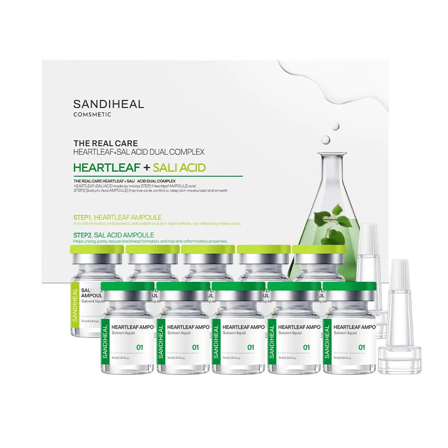 Plant Dual Effect Facial Ampoule Serum Vials Set, Cica B5/Niacinamide/Rice Bran, 10 vials
