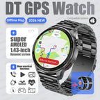 2026New GPS Global Maps Smart Watch Men 4GB Storage TWS Music &Video Player HD Display Voice Call Sport Swim Waterproof Bracelet