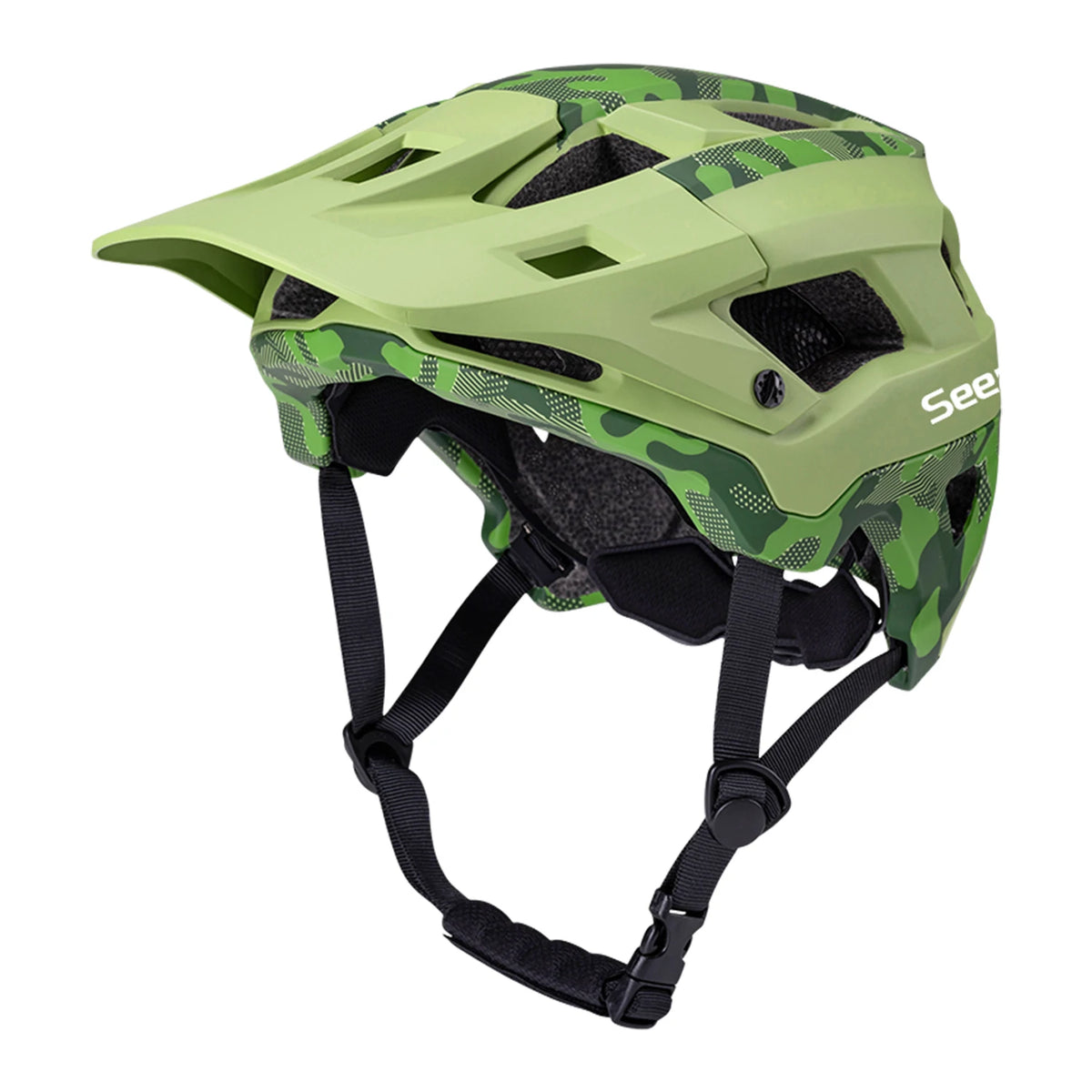 Seeker camouflage mountain bike helmet lightweight breathable road bike riding helmet bicycle outdoor riding protective equipmen