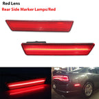 For Dodge Challenger 2008-2014 Clear & Smoked Lens LED Side Marker Lights Dual Row Amber Front Red Rear Side Fender Reflector
