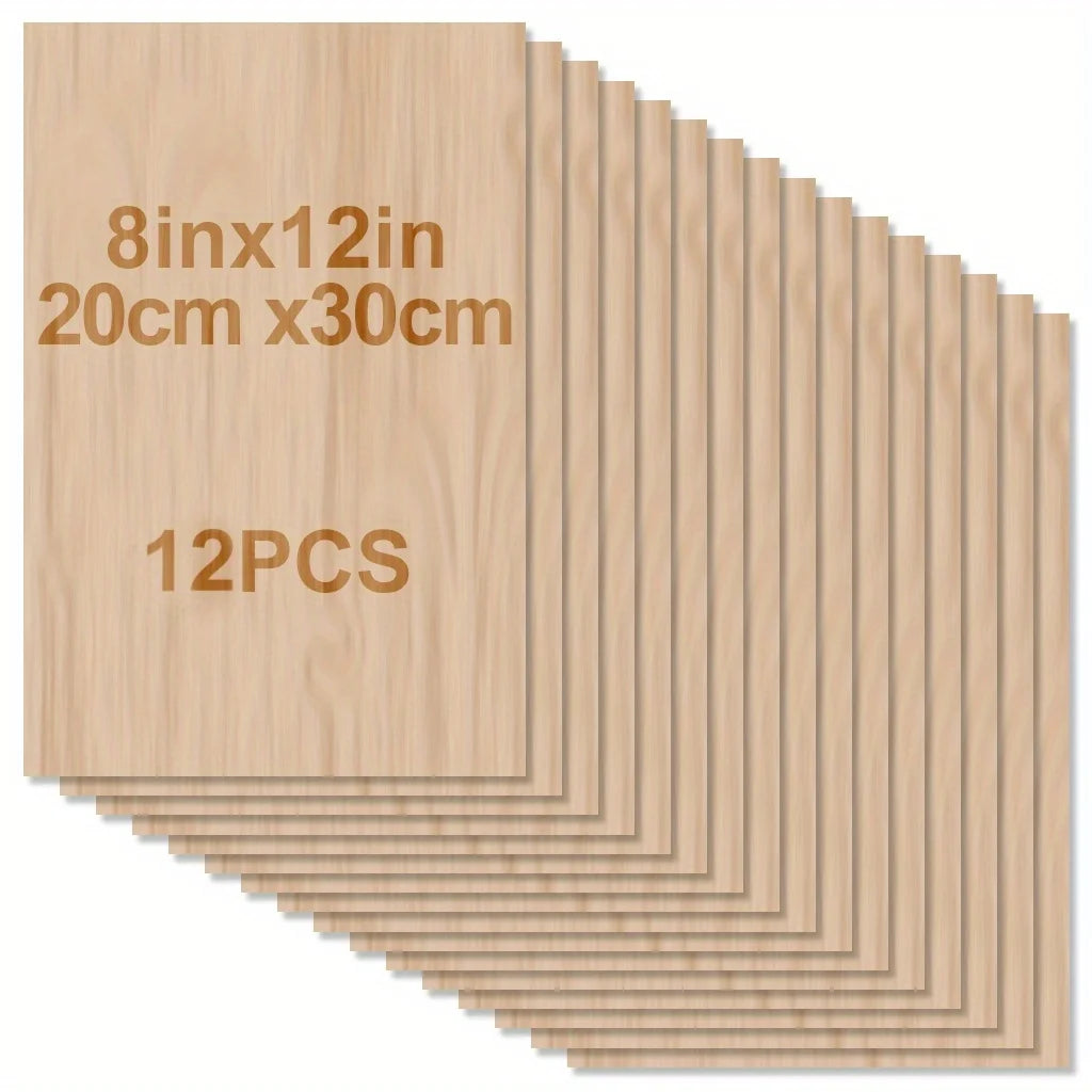 4/8/12/24/48 pieces of wood for crafts - 20*30 cm - 2 mm thick plywood with smooth surface - laser cut square panels