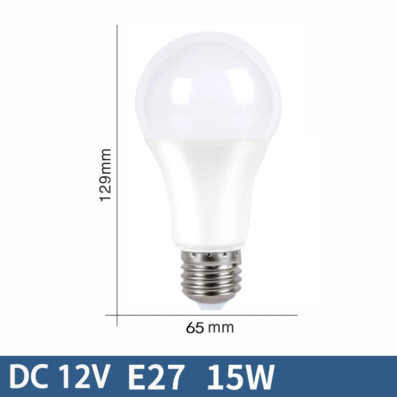 E27 15W / Cold white / DC12V