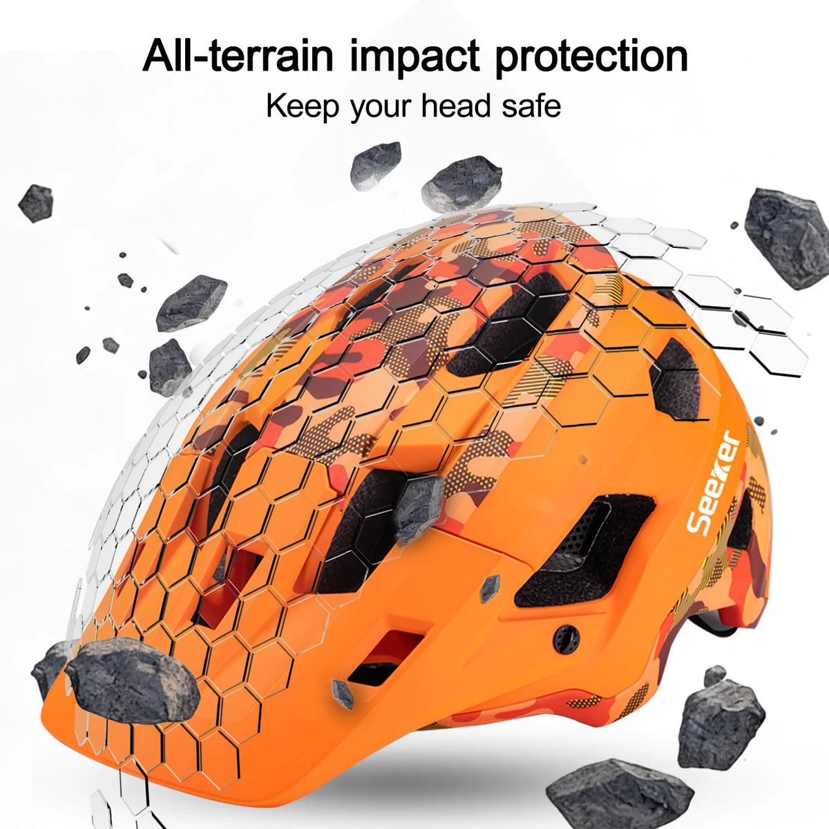 Seeker camouflage mountain bike helmet lightweight breathable road bike riding helmet bicycle outdoor riding protective equipmen