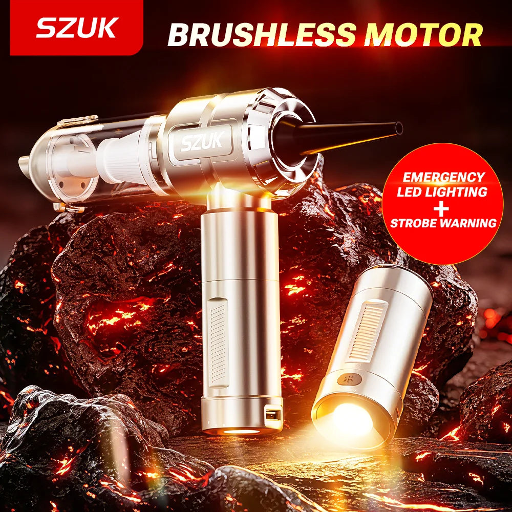 SZUK New Portable Car Vacuum Cleaner Mini blower Multi Handheld Cleaning Machine with LED Light Powerful Wireless Vacuum Cleaner