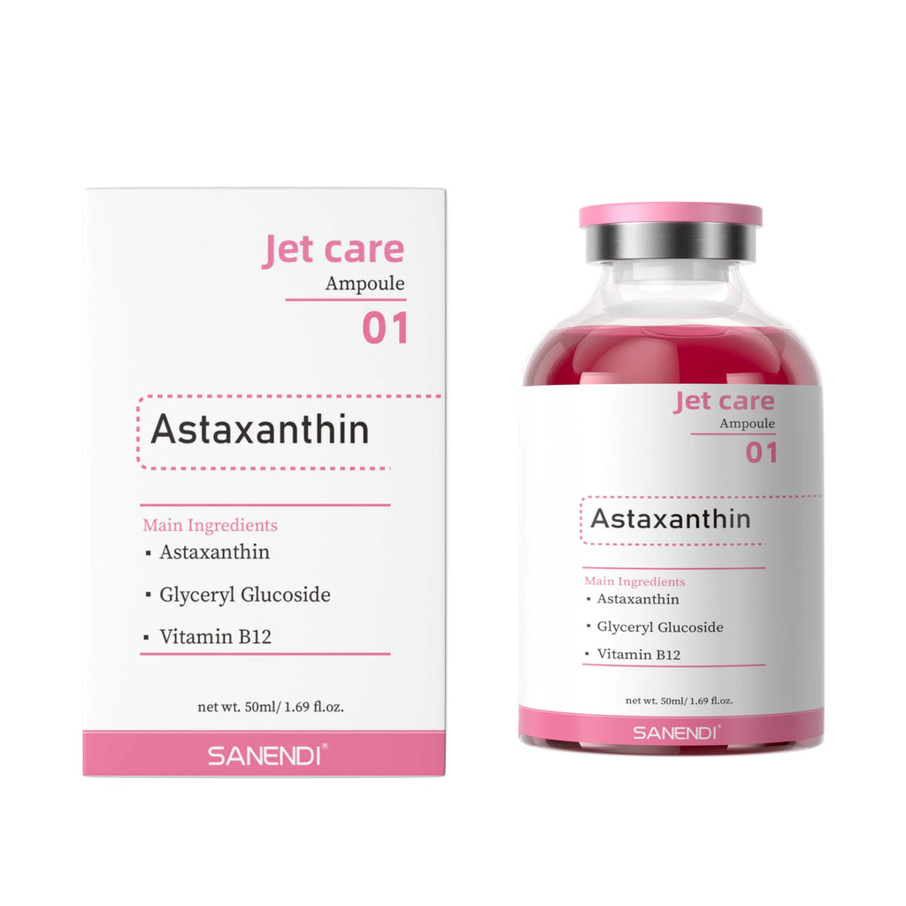 SANENDI Facial Skin Serum Ampoules Hydrating Brightening Skincare with Astaxanthin Copper Peptide PDRN Collagen Niacinamide HA