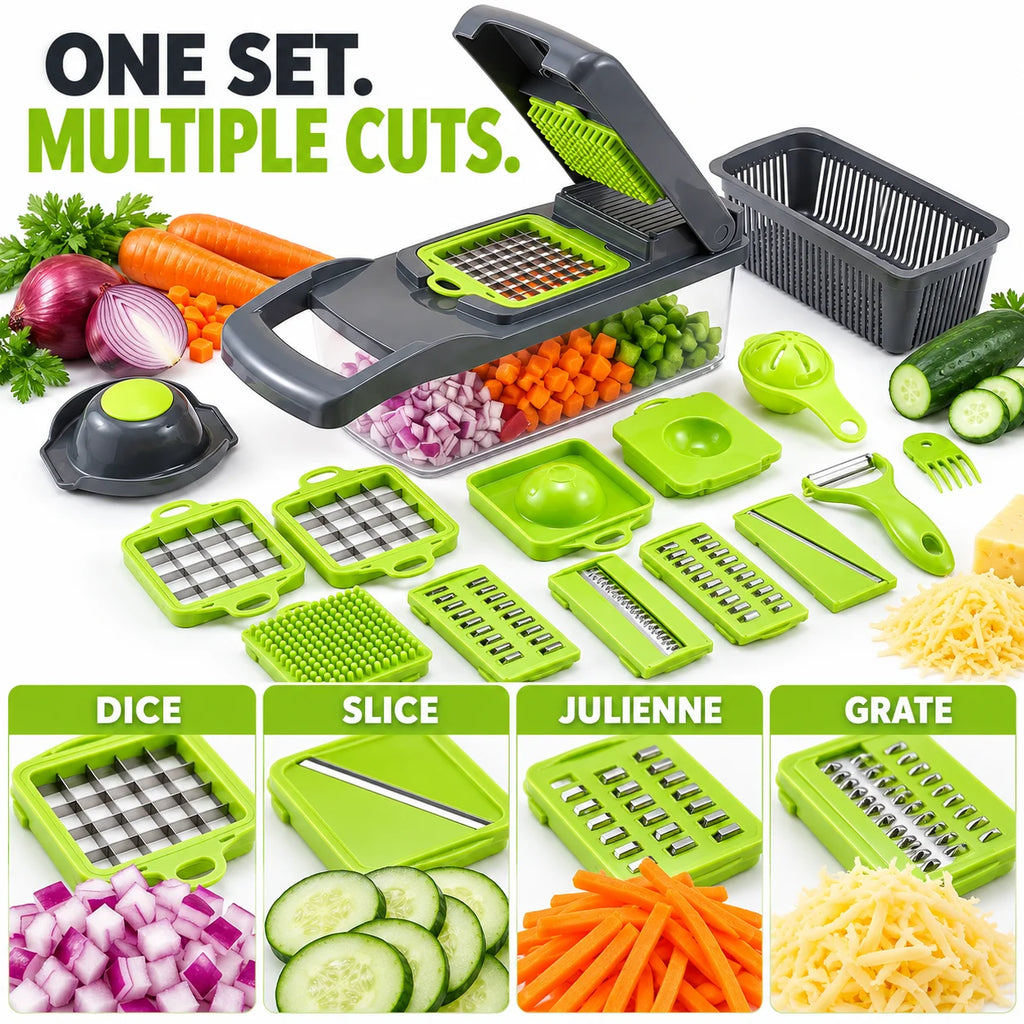 Advanced Vegetable Cutter - Wave Cut Pattern, Decorative Ridges for Veggies, Single Piece