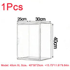Clear Acrylic Display Storage Box Organizer Dustproof for Figures Toys Handbags, 1pc/3pc 27-60cm