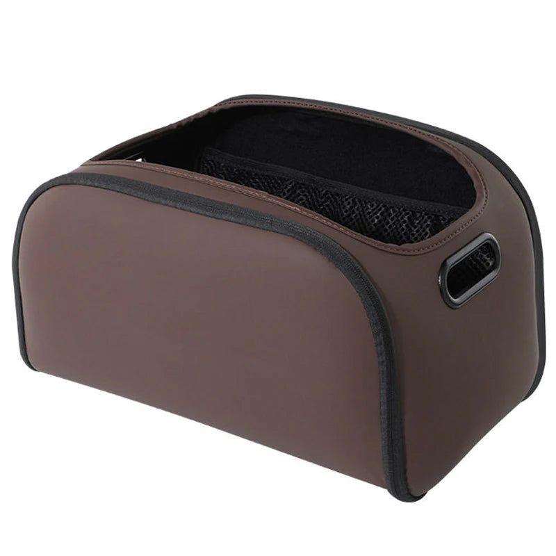 SEAMETAL Large Capacity Car Seat Organizer Universal Portable Storage Bag Zipper Side Opening Design Wear-Resistant Pu Leather