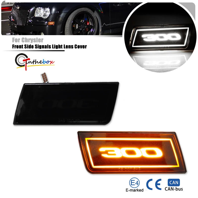 2PCS LED Side Marker Light Amber Front Bumper Turn Signal Light For Chrysler 300 300C 05-10 LED Driving Lights/Parking Lights