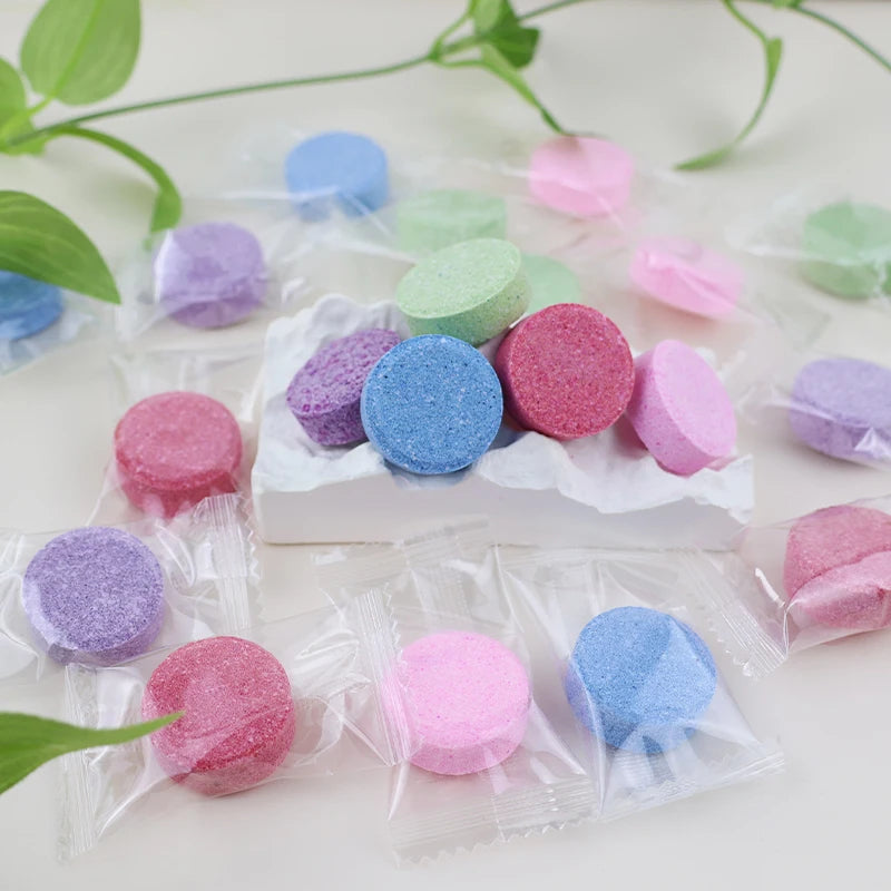 180/40pcs instant foot bath effervescent tablets essential oil bath salt spa foot care exfoliating soothing skin moisturizing