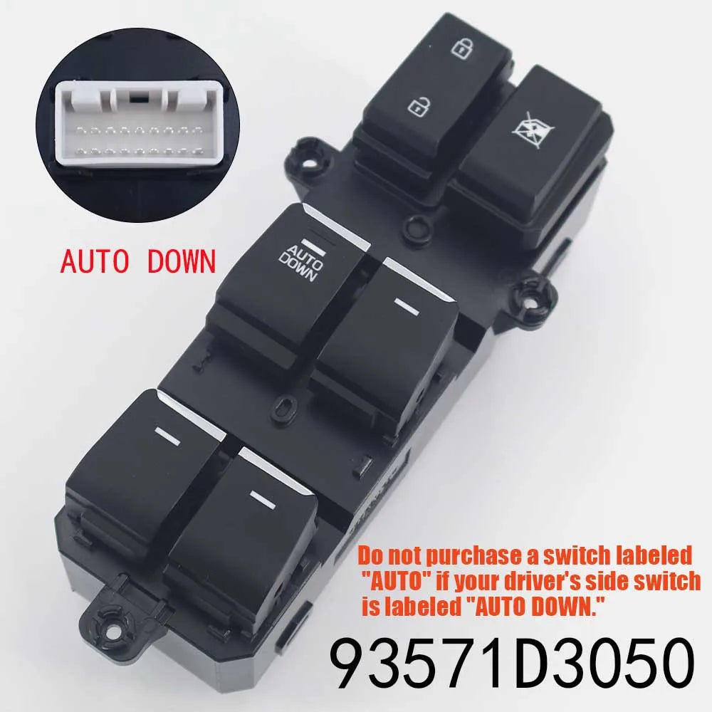 Front Left Master Power Window Switch 93571-D3050 for Hyundai Tucson 2015-2019