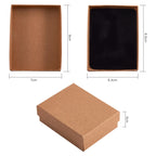 24 Pcs Cardboard Jewelry Boxes 3.54×3.54x1.18 Square Cardboard Box Paper Kraft Paper Gift Packaging Box for Christmas