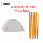 (2pcs/pair) Camping Tent Pole Aluminum Replacement Fittings 3.6m 4m 4.4m Outdoor Tent Rod Camping Repair Accessories