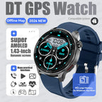 2026New GPS Global Maps Smart Watch Men 4GB Storage TWS Music &Video Player HD Display Voice Call Sport Swim Waterproof Bracelet