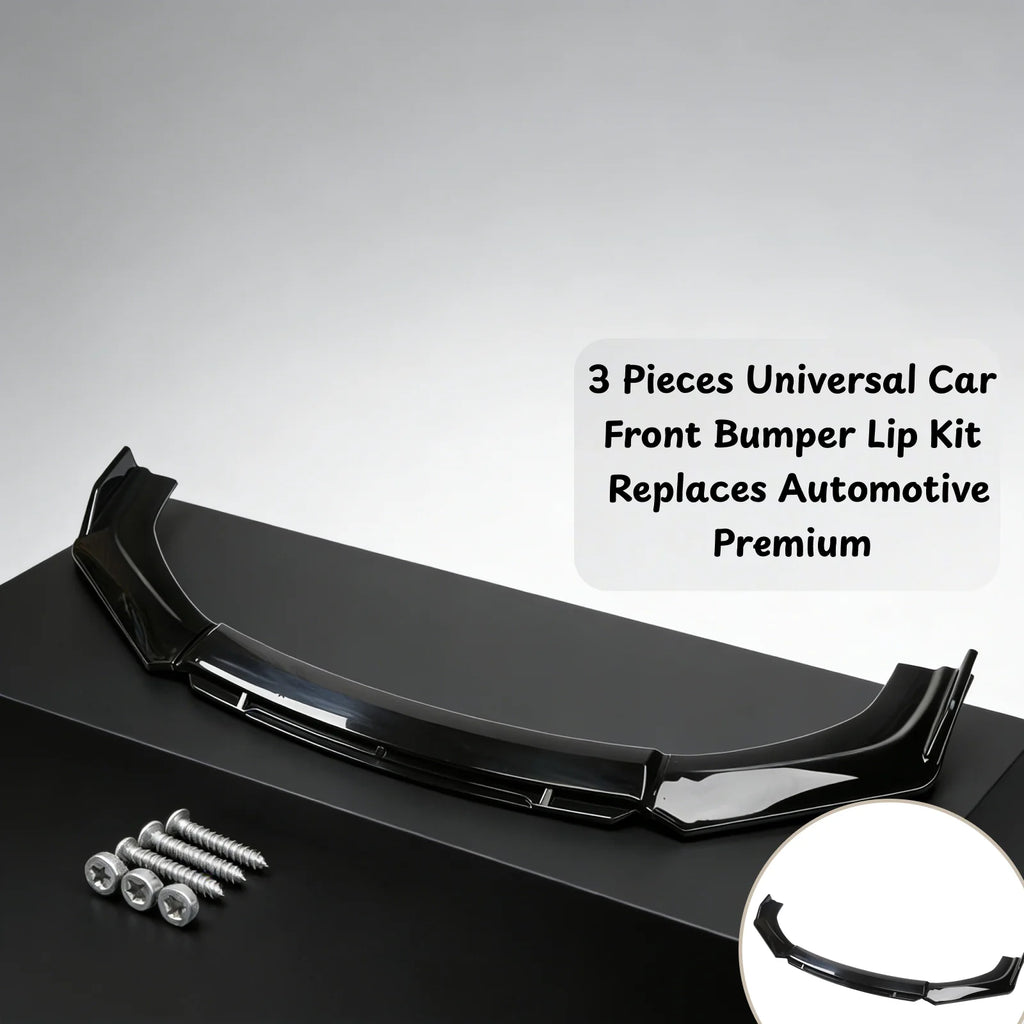 3 Pieces Universal Car Front Bumper Lip Kit Easy to Install Car Front Bumper Lip Spoiler Splitter Diffuser Automotive Splitter