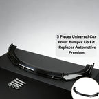 3 Pieces Universal Car Front Bumper Lip Kit Easy to Install Car Front Bumper Lip Spoiler Splitter Diffuser Automotive Splitter