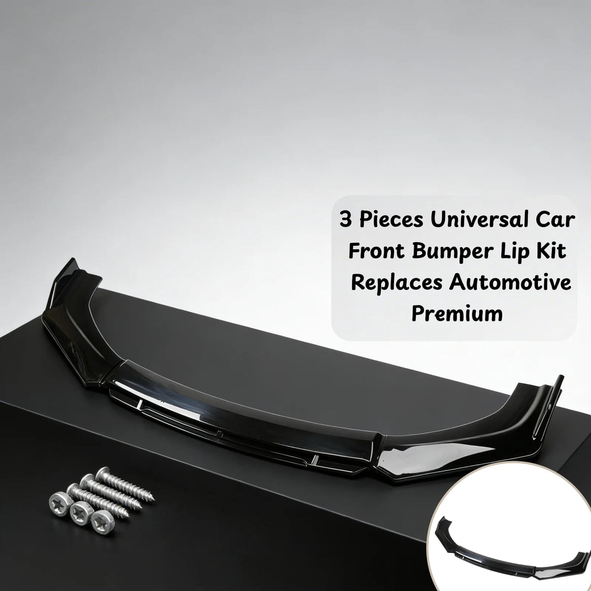 3 Pieces Universal Car Front Bumper Lip Kit Easy to Install Car Front Bumper Lip Spoiler Splitter Diffuser Automotive Splitter