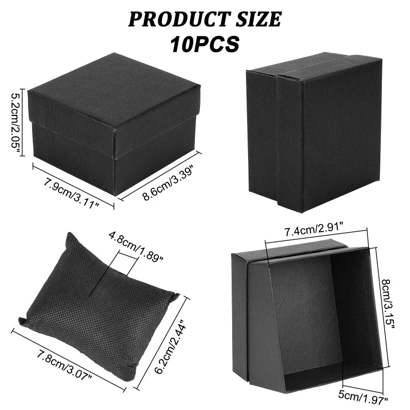 24 Pcs Cardboard Jewelry Boxes 3.54×3.54x1.18 Square Cardboard Box Paper Kraft Paper Gift Packaging Box for Christmas