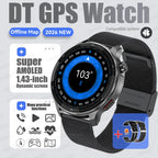 2026New GPS Global Maps Smart Watch Men 4GB Storage TWS Music &Video Player HD Display Voice Call Sport Swim Waterproof Bracelet