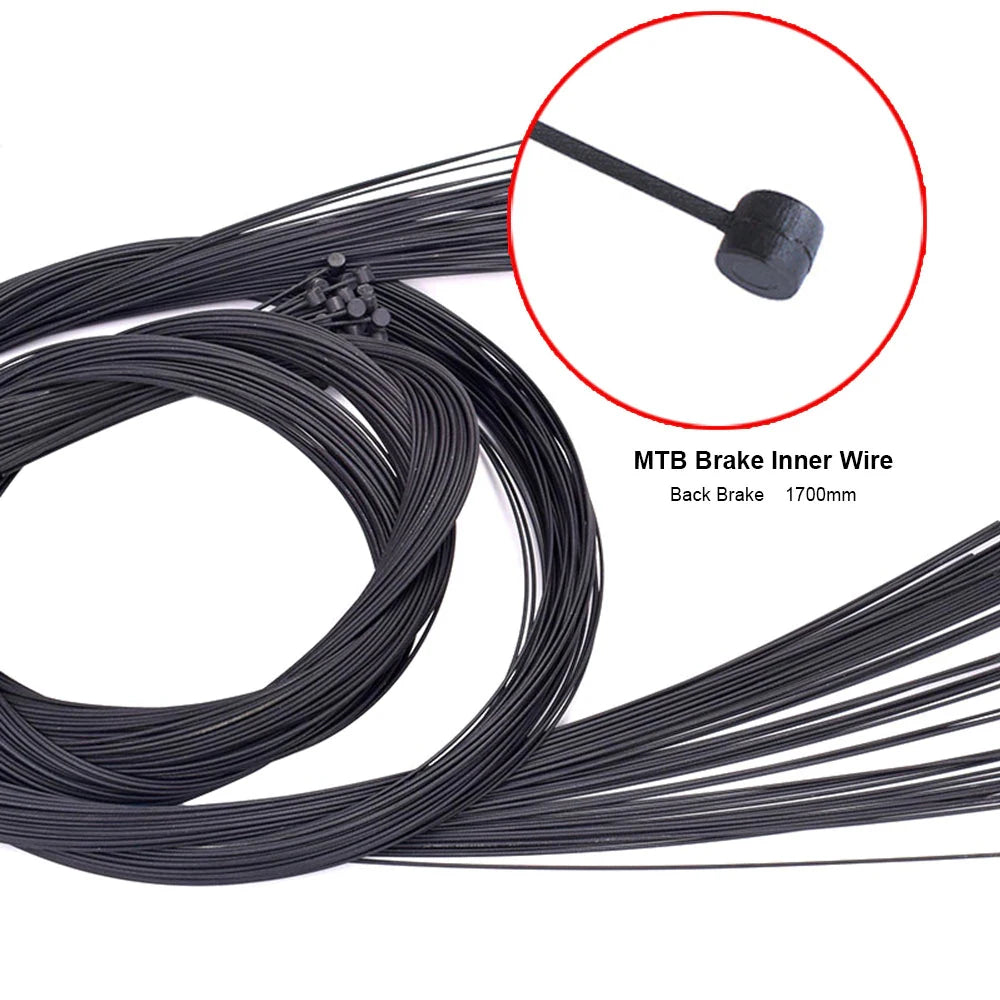 5Pcs MTB Road Bicycle Coated Shifting/Brake Cable Bike Front Rear Brake Line Derailleur Line Core Wire Rope 1.1m 1.7m 1.55m 2.1m