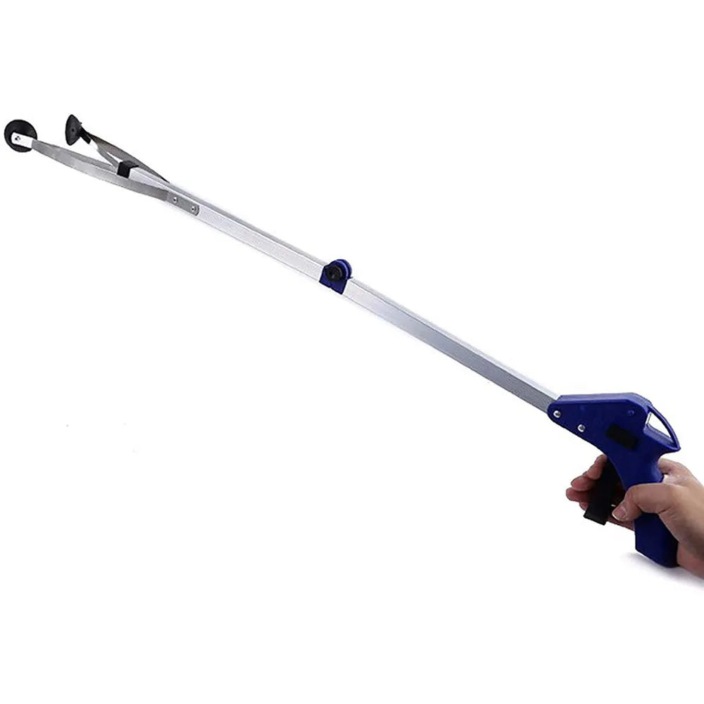 Extra Long Reacher Grabber Tool, Foldable Pick Up Stick for Trash, White