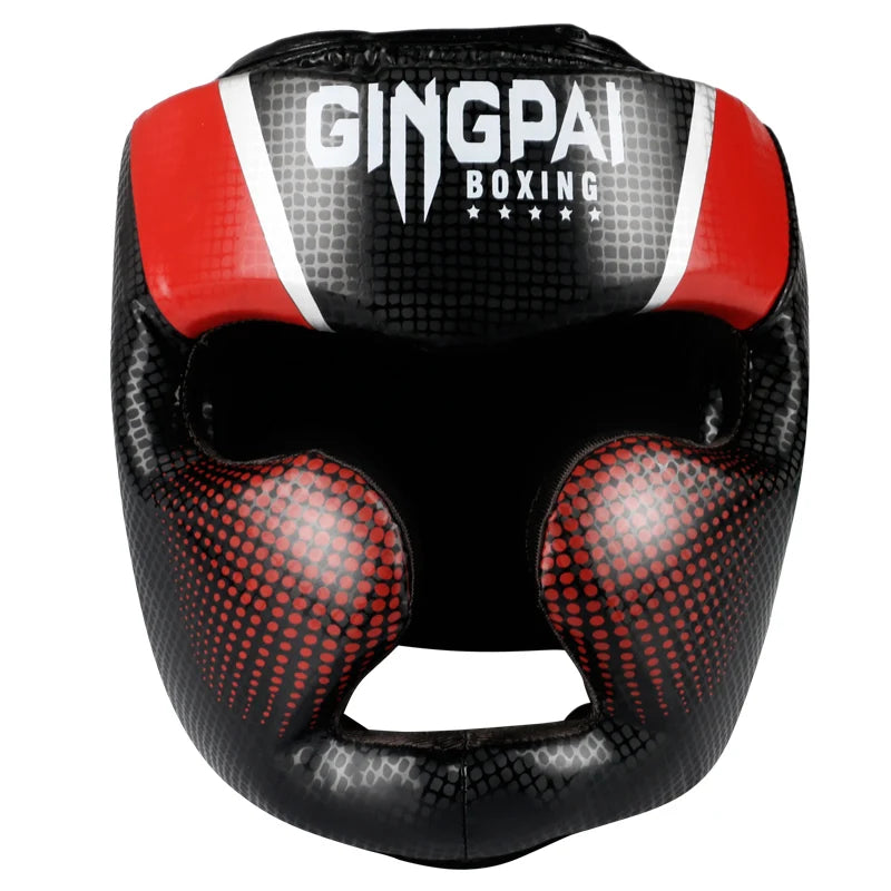 Boxing Headgear Helmet for Kickboxing Muay Thai MMA Sanda Training, Red/Blue/White, S-XL