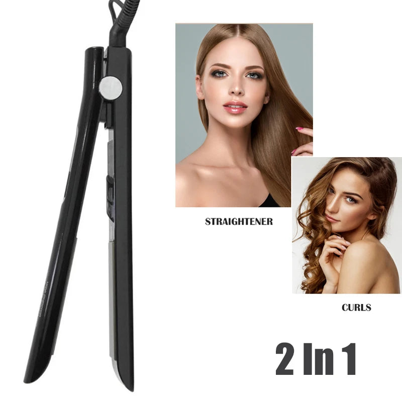 Hair Straightener Titanium Plate Straightening Iron Keratin Treatment Flat Irons 470℉ MCH Fast Heating High Temperature Styler
