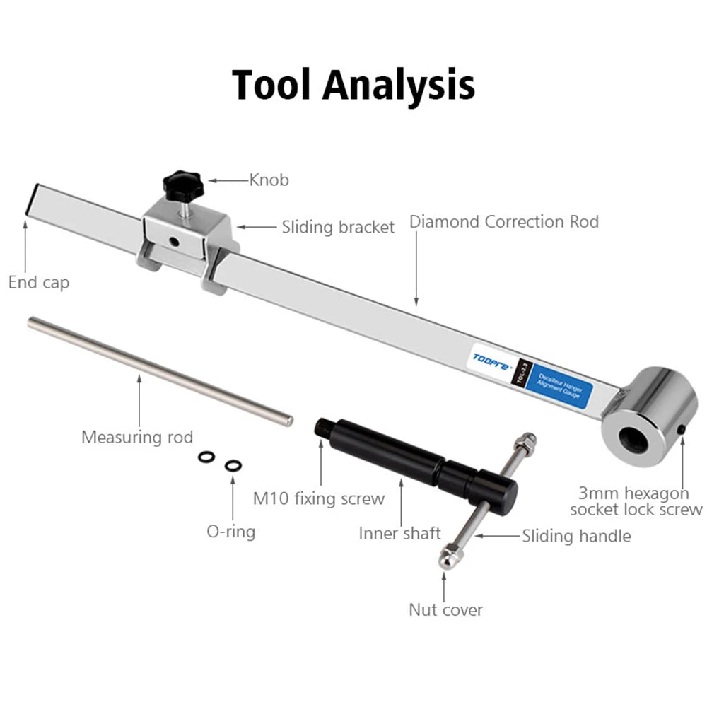 TOOPRE Bicycle Derailleur Hanger Alignment Gauge Professional Tool Measure Straighten Dropout Repair TOL-2.3 MTB Road Bike parts