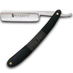 Titan straight razor with wood handle, stainless steel men's shaving tool, 1pc