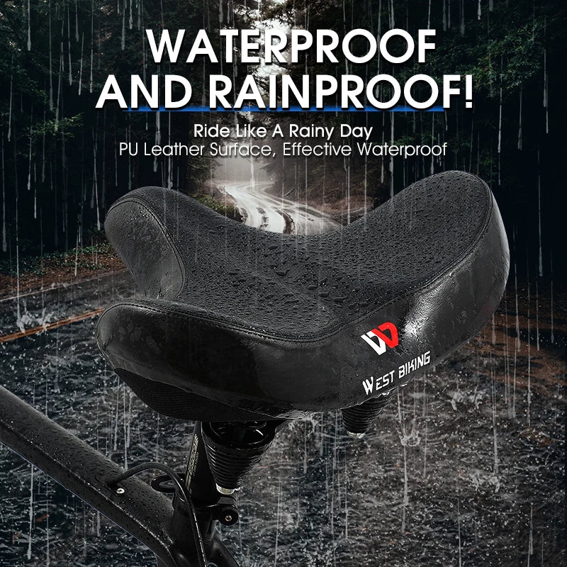 WEST BIKING Ergonomic Soft Bicycle Saddle Widen Thicken Cushion Pad MTB Road Bike Saddle Comfortable Breathable Cycling Seat