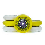 Inline skate wheels 8pcs 90A 72/76/80mm white or yellow, optional ILQ11 bearings
