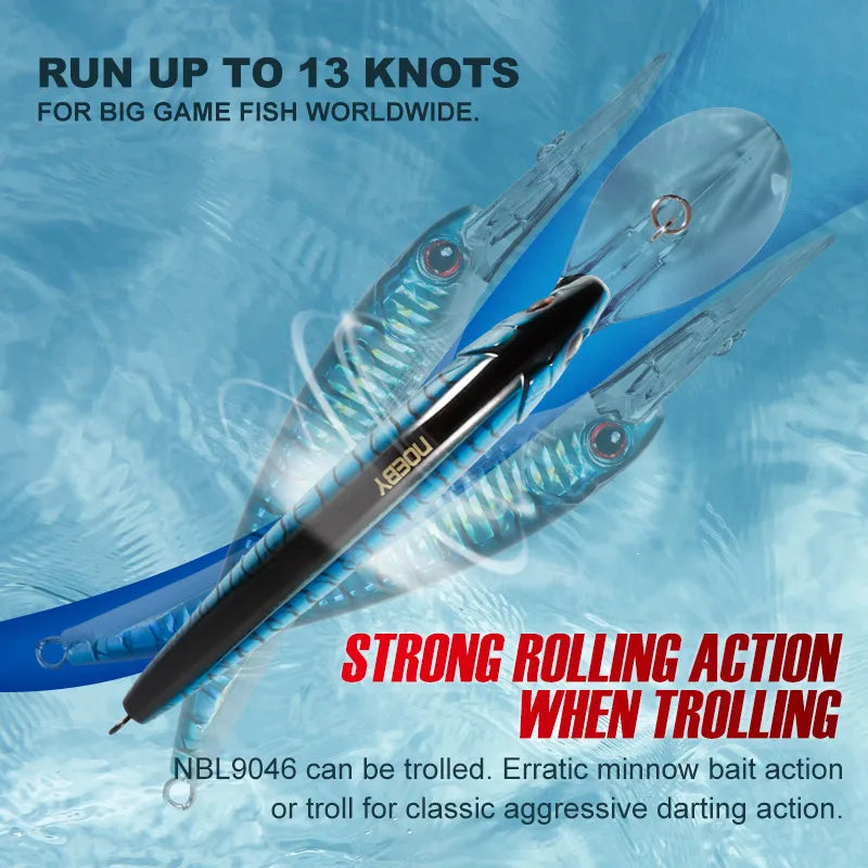 Noeby Trolling Minnow Fishing Lure 12cm 32g Floating 14cm 52g 16cm 73g Sinking Wobbler Artificial Bait Saltwater Fishing Lure