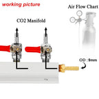 Multi-way CO2 Gas Distribution Manifold Splitter, 2/3/4 Way Home Brew Check Valves Draft Beer Kegerator 5/16 Barb,9mm fittings