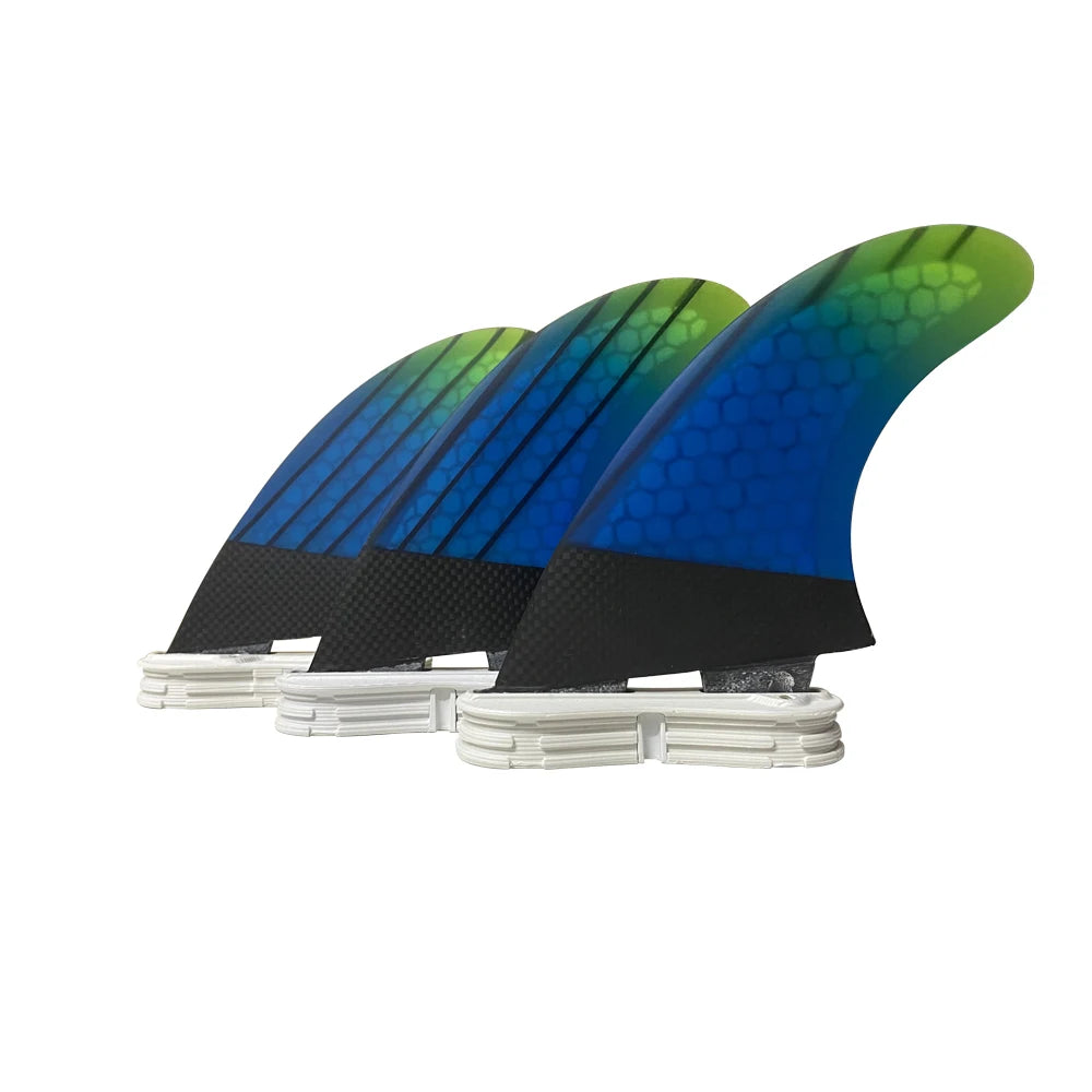 UPSURE FCS 2 G5 Fins Tri Fins Thruster Surfboard Fins Surfing Fins Honeycomb Fibreglass Double Tabs 2 Fin Surf 3 Fins (M Size)