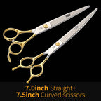 Fenice JP440C Steel Professional Pet Scissors Straight&Thinning&Curved Grooming Shears Tool Set