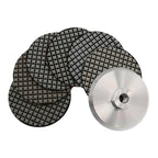 Dry Diamond Polishing Pads 4in 100mm for Granite Marble Stone, 6pcs + M14 Backer Pad