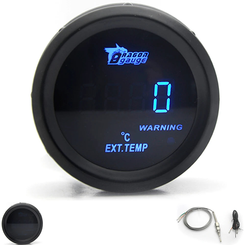 2" 52mm Car Digital Turbo Boost Gauge PSI BAR Water Temp Oil Temp Oil Pressure Gauge Voltmeter EGT Tachometer RPM gauge