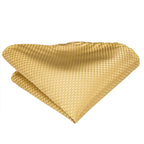 Solid Gold Yellow Ties For Men Handky Cufflinks Set Fashion Gift For Men's Tie Wedding Business Necktie Blue Black Orange Beige