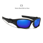 KDEAM Polarized Sports Sunglasses KD0623, Stress-Resistant Shield Lens, Black Frame