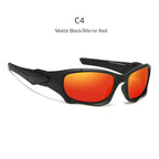 KDEAM Polarized Sports Sunglasses KD0623, Stress-Resistant Shield Lens, Black Frame