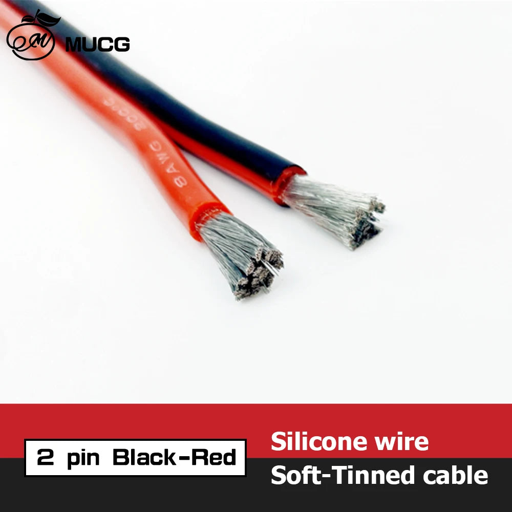 2 pin cable or Black Red Silicone wire Automotive Led lamp Electric cables 26 24 22 20 18 awg 18awg 16awg 14awg 12awg 10awg 8awg