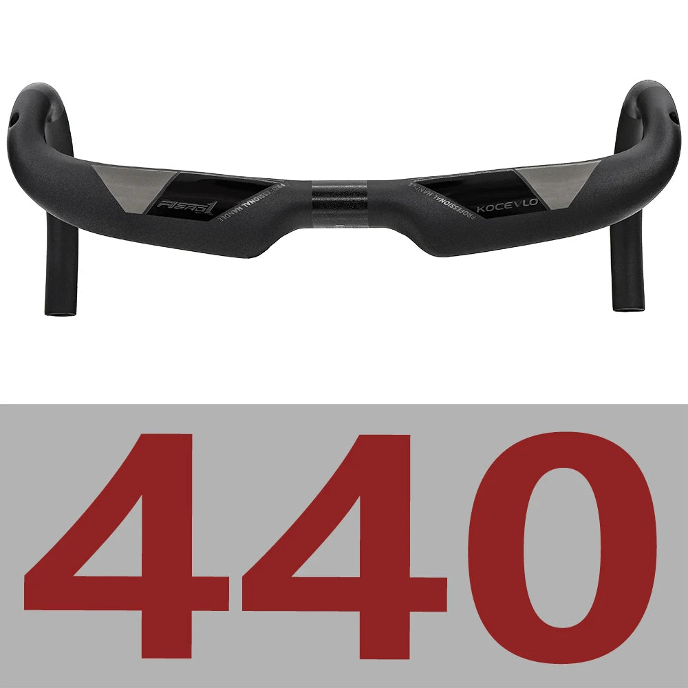 KOCEVLO carbon fiber bicycle handlebar Reduce resistance bent bar strengthen bike parts 380/400/420/440mm inner routing