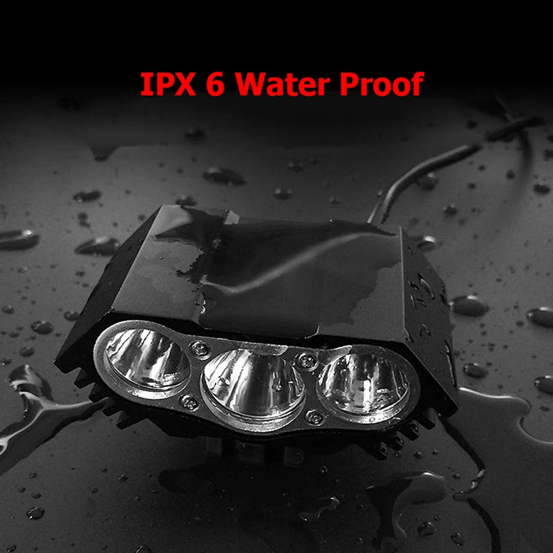 Illuminate Your Ride: Super Bright 3xT6 LED Bike Headlight with Battery Pack