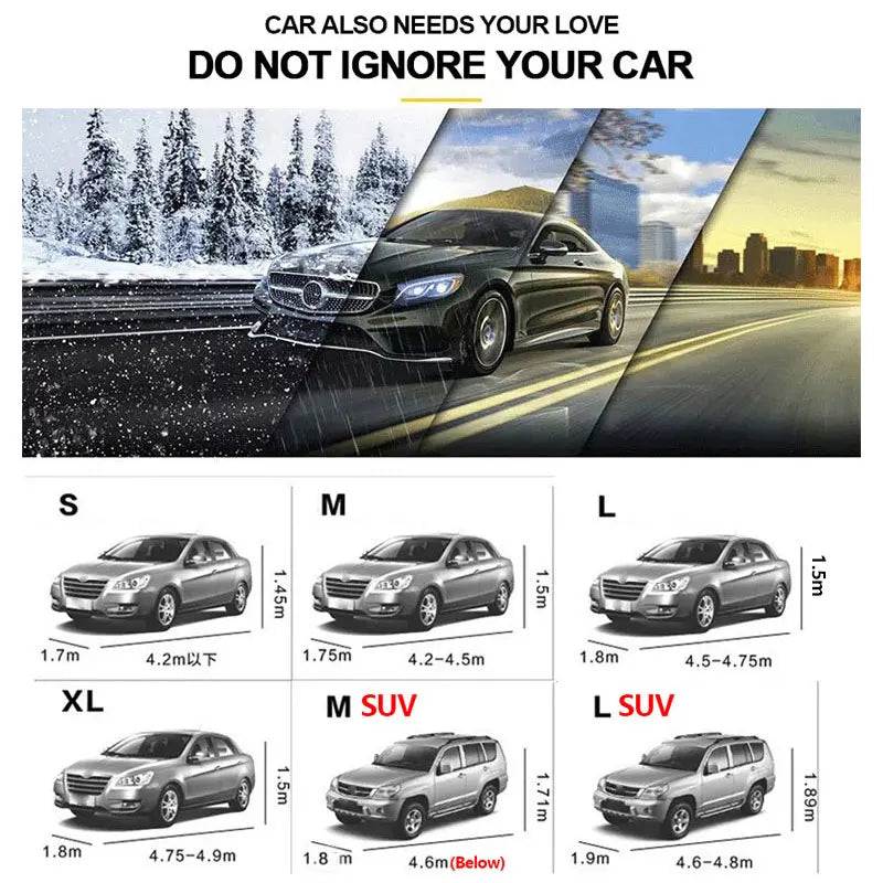SEAMETAL Full Car Cover Indoor Outdoor Car Protective Cover Sun Shade Dustproof Anti UV Protection Cover Universal for Sedan SUV